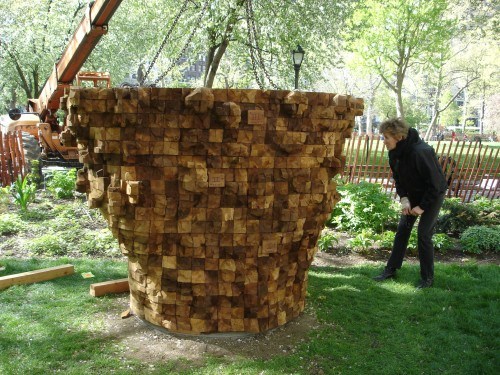 wooden sculpture madison square park